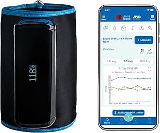 A&D Medical UltaConnect Smart Blood Pressure Monitor for Home Use, UA-1200BLE, Upper Arm Cuff (8.6-16.5" / 22-42cm), 5 Users + 1 Guest. Bluetooth, Portable, iOS & Android Compatible, Rechargeable