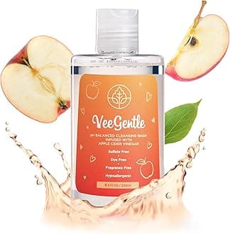 VeeGentle pH Balanced Feminine Wash with Apple Cider Vinegar - Gentle, Soothing Vaginal Wash Cleanser, 250ml Intimate Soap for Women - Hypoallergenic Feminine Hygiene Wash for Odor Control