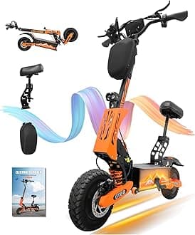 DOF 60V 27AH Electric Scooter for Adults, 5600W Dual Motor Commuter with 50MPH Speed & 40 Miles Range,11" Vacuum Off-Road Tires, Dual Brake System