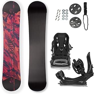 STAUBER Matte Summit Snowboard & Binding Package Sizes 128, 133, 138, 143, 148,153,158, & 161- Best All Terrain, Twin Directional, Hybrid Profile - Adjustable Bindings - Designed for All Levels 148