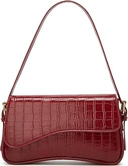 Shoulder Bag for Women Y2K Crossbody Purse PU Leather Underarm Handbag 2 Adjustable Strap for Daily Commute Travel