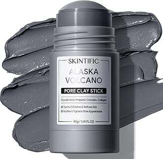 Deep Pore Cleansing Blackhead Remover Face Mask Stick, Mud Mask with Natural Alaska Volcano Clay, Gentle Exfoliating, Smoothing Skin, Non-Drying, Skincare Facial Mask