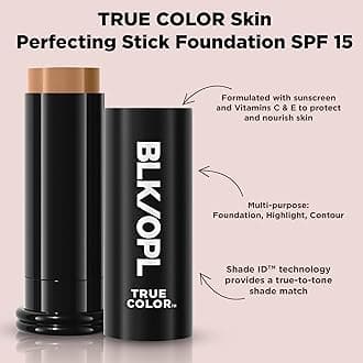 BLK/OPL Skin Perfecting Foundation Stick, True Color - SPF 15 Buildable & Blendable Face Foundation Makeup with Matte Finish - Full Coverage, Color Correcting & Sculpting - Hypoallergenic, Nutmeg
