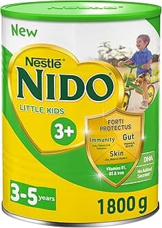 Nestle NIDO 3+ Growing Up Formula designed for toddlers 3-5 years 1.8kg Tin, Fortified with Probiotics, Iron, Vitamin D and Essential Nutrients, Supports Toddlers Growth & Immunity