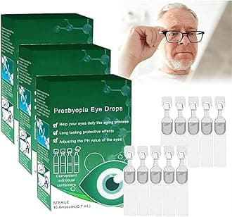 Seurico Presbyopia Eye Drops, Optivipro Presbyopia Eye Drops, Presbyopia Vision Restore Eye Drops, Relieve Eye Fatigue, Improve Vision, Anti-Fatigue Eye Drops, for Eye Care (3 Pcs)