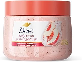 White Peach & Crushed Rice Body Scrub Exfoliates and Deeply Nourishes for Smooth, Radiant Skin 15 oz