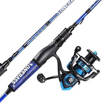 One Bass Fishing Rod and Reel Combo, IM7 Graphite 2 Pc Blank Baitcasting Combo, Spinning Rod with SuperPolymer Handle