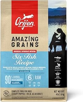Amazing Grains High Protein Dry Dog Food Six Fish Recipe 4lb Bag