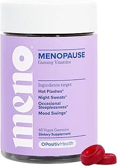 O Positiv MENO Gummies for Menopause, 30 Servings (Pack of 1) - Hormone-Free Supplements for Women with Black Cohosh & Ashwagandha KSM-66 - Helps Alleviate Hot Flashes, Night Sweats, & Mood Swings