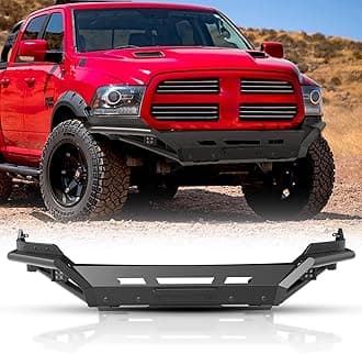 Front Bumper for 2013-2018 Dodge RAM 1500 Pickup Truck(Excluding Rebel) / 2019-2024 RAM 1500 Classic(Excluding Warlock) Heavy Duty Steel Bumper with LED Pod Lights