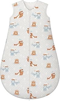 Baby Sleeping Bag 2.5 Tog 6-12 Months Newborn Sleeping Bag 100% Cotton Sleep Sack for Winter Warm and Comfortable Khaki Seal