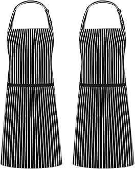 Syntus Adjustable Bib Apron with 2 Pockets Cooking Kitchen Aprons for Women Men Chef