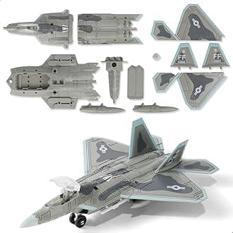1:100 Scale F-22 Raptor Fighter Jet Quick Build Model Kit Plastic Millitary F22 Toy Airplane Assembly Aircraft Model with Stand Gift for Kids (22PCS)