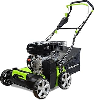 Pro Series - Gas Powered Artificial Grass Electric Sweeper Rake 45L Collection Bag,5 Adjustable Heights, Foldable Handle
