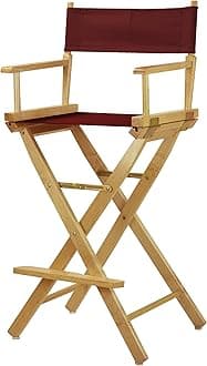 Director Chair, Natural Frame-Solid Wood, 30 inches