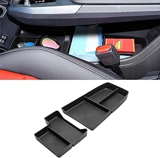 Jaronx Compatible with BMW X1 Center Console Organizer Tray 2023 2024 U11, 2PCS Lower Console Organizer Tray, TPE Under Console Storage Box for 2023 2024 BMW X1 Accessories