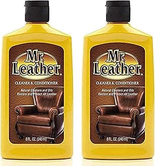 Mr. Leather Leather Cleaner & Conditioner for Automotive, Upholstery, Leather Luggage and Bags (Liquid Pack of 2)