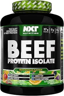 NXT Nutrition Beef Protein Isolate Powder - Protein Powder High in Natural Amino Acids - Paleo, Keto Friendly - Dairy and Gluten Free - Muscle Recovery | 1.8kg | Limited Edition: Fruit Pastilles