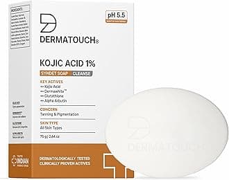 DERMATOUCH Kojic Acid 1% Soap with Glutathione | Skin Brightening & Pigmentation Care Soap | Helps Reduce Dark Spots & Sun Damage | For Men & Women | 75g