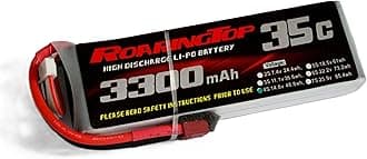 RoaringTop LiPo Battery Pack 35C 3300mAh 4S 14.8V with T-Plug for RC Car Boat Truck Heli Airplane