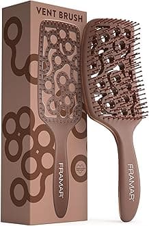 FRAMAR Professional Vented Hair Brush Women – Wet Hair Brush For Blow Drying, Hairbrushes For Women, Hairbrush, Vent Brush, Vented Design For Faster Blow Drying - Chocolate