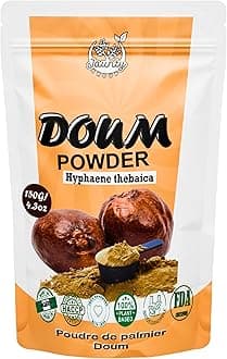 Premium Doum Palm Powder, 150g Herbal Loose Organic Flowers Natural Healthy Vitamins Rich Caffeine Free Hyphaene Thebaica Palm, for Smoothies, Baking, Hot Tea Fruit 5.3 oz