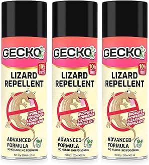 Gecko India's First Aerosol Based Lizard Spray Herbal Lizard Repellent Spray | Food Grade Plant Based Eco-Friendly & Biodegradable | Irritant & Chemical-Free | Pack of 3| 220ml (15 days Protection) - FORMULATION 30 X