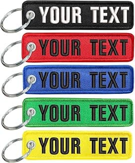 Personalized double sides embroidery Keychain - Embroidery Custom Name - Gift for Men & Women - Monogrammed, Customized Key Ring Accessories