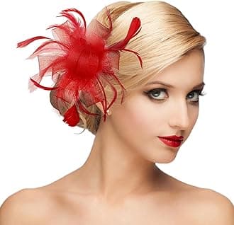 dressfan Womens Fascinator Hat Headpiece 20s Vintage Wedding Hair Accessories for Derby/Wedding/Cocktail/Tea Party