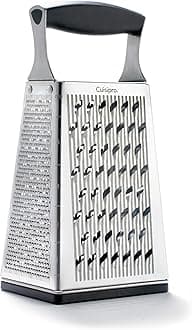 Cuisipro 4-Sided Box Grater, Sharp Stainless Steel, Non-Slip, Rust Resistant