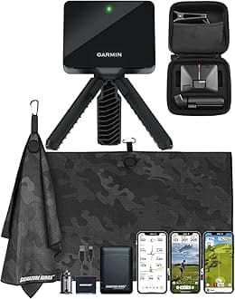 Garmin Approach R10, Portable Golf Launch Monitor, Take Your Game Home, Indoors or to The Driving Range, Up to 10 Hours Battery Life with Signature Series Power Bundle