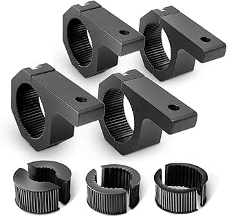 Nilight 4Pcs Mounting Bracket Kit Led Off-Road Light Horizontal Bar Tube Clamp Roof Roll Cage Holder,2 Years Warranty ,Black ,4-Pack (Standard) ,90021D