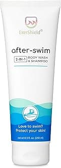 Exershield 2 in 1 Chlorine Body Wash and Chlorine Shampoo for Swimmers - After Swim Chlorine Odor Removal Body Wash and Swimmer Shampoo; NEW IMPROVED CAP DESIGN