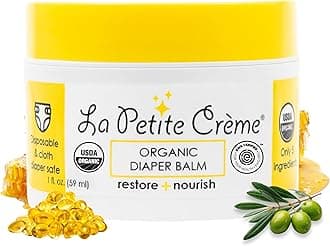 French Organic Diaper Balm (1 oz) - Healing & Nourishing Diaper Cream - Gentle & Safe Liniment Baby Lotion - USDA Certified Organic - Baby Essentials for Newborn