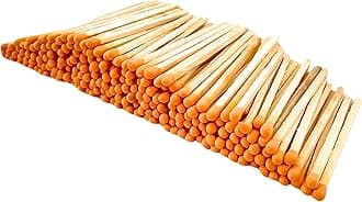 200 Count - 3" Long Orange Color Matches | Three Inch Coloful Loose Wooden Safety Match Sticks for Candle Display | Refill Decorative Jar Holder Bottle | Striker Included