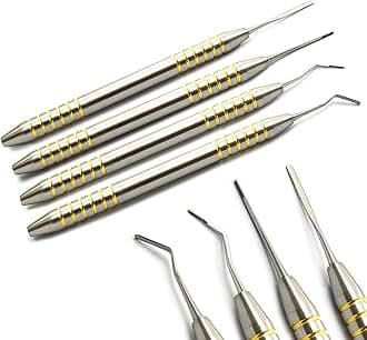 MEDSPO Professional Dental Instruments Osteotome Periotome Luxating Elevator Implant | Orthodontic PDL Teeth | Surgical Root Extraction Spreading (Periotome Gold Set Of 4)