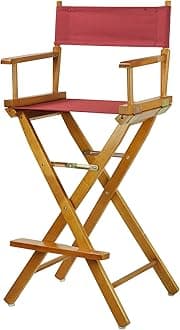 30" Director's Chair Honey Oak Frame-Burgundy Canvas