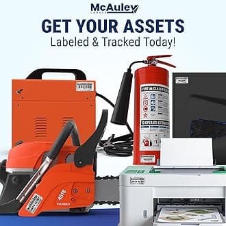 McAuley Labels Custom QR Code Stickers - Numbered, Permanent, Adhesive Asset Tags for Equipment - Metalized Silver Polyester - 2x1 Inches