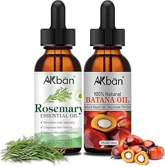 Rosemary Oil & Raw Batana Oil for Hair Growth Organic Promotes Hair Thickness, Pure and Natural Hair Oil for Hair and Scalp, 1 fl oz + 1fl oz