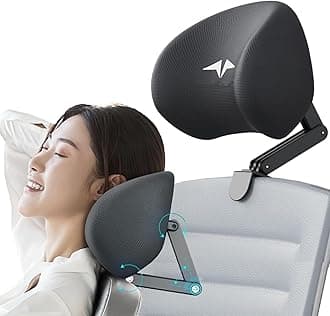 Memory Foam Headrest Attachment for Office Chair, Attachable Chair Head Rest, Desk Chair Neck Support, Elastic Sponge Head Pillow Adjustable Height and Angle (Black)