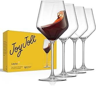 JoyJoltLayla Italian Red Wine Glasses, Set of 4, 17 oz Clear – Made in Europe
