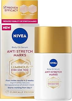 NIVEA Luminous 630 Body Oil Serum Anti Stretch Marks (100ml), Skincare Serum with Luminous 630 Visibly Reduces Stretch Marks in 2 weeks, Starts Working From Day 1, with Thiamidol
