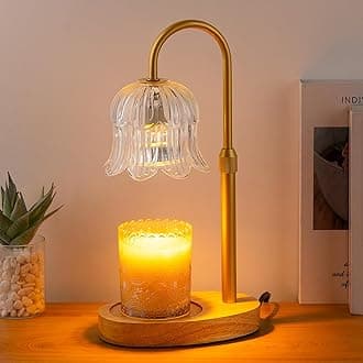 Candle Warmer Lamp Electric Timer - Candles Height Control Dimmable Warmers Scented Lamps No Flame Heat Warm Melt Wax Jar Modern Home Decor Table Lights for Home Living Bedroom