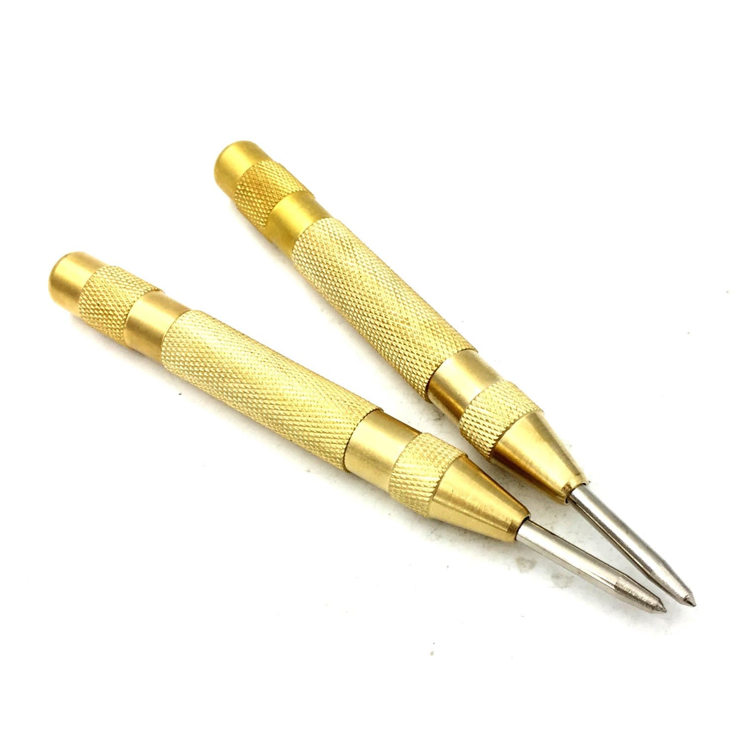 PANOVOS (2PCS) 5" Automatic Center Hole Punch,EDC Hand Tools Screw Glass Breaker Window Wood Metal Plastic Punch,Step Drill Bit Set,Marks workpiece with a dimple Determine Drilling Position