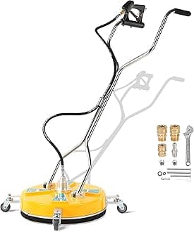 20'' Pressure Washer Surface Cleaner, Surface Cleaner Dual Handle, Power Washer Surface Cleaner with 4 Wheels for Cleaning Driveways, Sidewalks, Patios, Decks, 4500 PSI