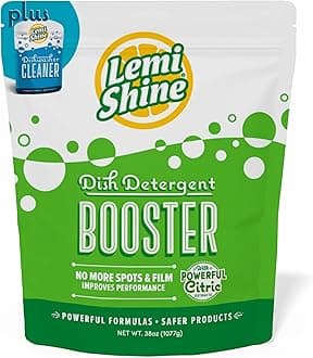Lemi Shine Natural Dish Detergent Booster - Hard Water Stain Remover - Multi-Use Citric Acid Cleaner - 38 oz
