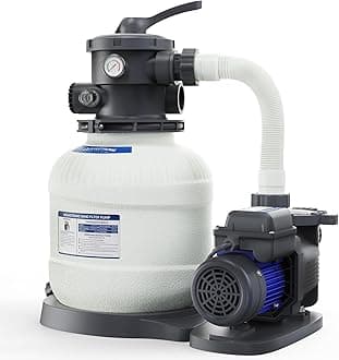 AQUASTRONG Sand Filter Pump for Above Ground Pool with Timer, 3/4 HP Pool Pump 3800 GPH for Pools up to 14000 GAL, 12in Pool Sand Filter with 6-Way Valve, Improved Circulation for Crystal-Clear Pool