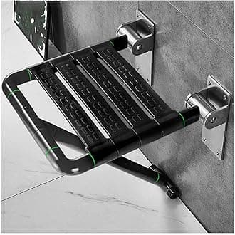 BAABJI Folding Shower Bench Seat - Wall-Mounted, Fold-Down Shower Seat for Elderly, Disabled, Pregnant Women