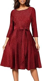 DRESSTELLSCocktail Dress for Women, Vintage Modest Wedding Guest 3/4 Sleeves Fall Dresses 2024, Formal Church Dress