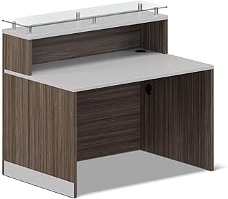 NBF Small Modern Reception Desk with Counter - 48" W x 32" D Retail Checkout ...